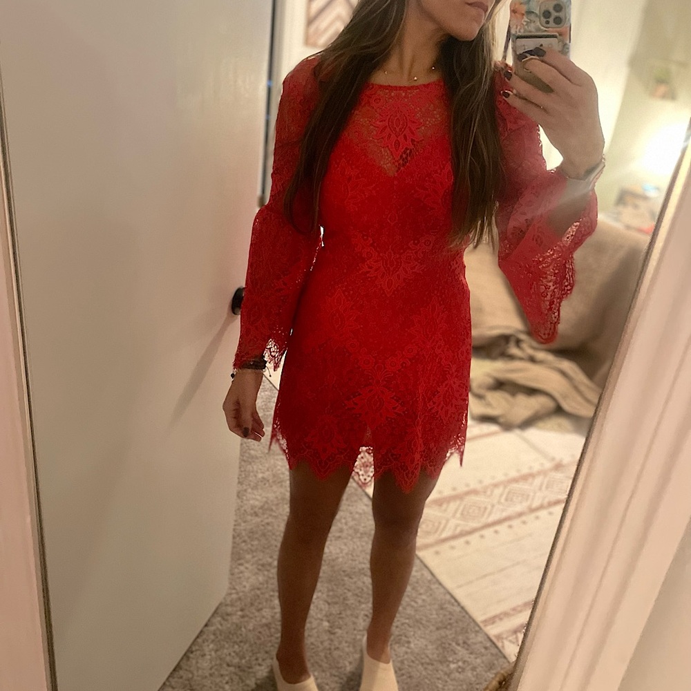 Red BCBG Cocktail dress.